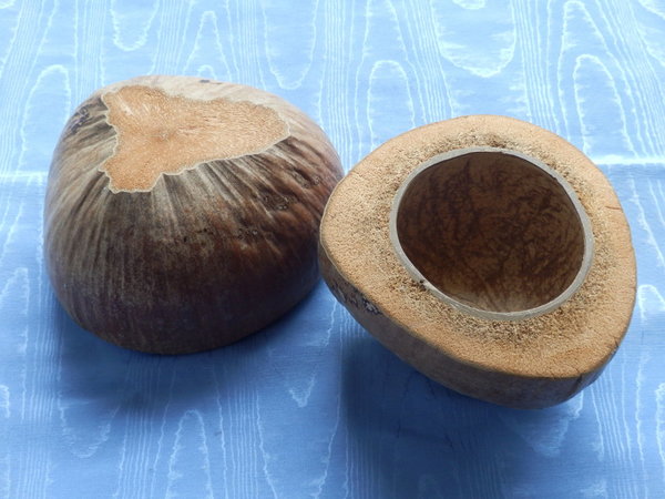 Kokosschale halbiert