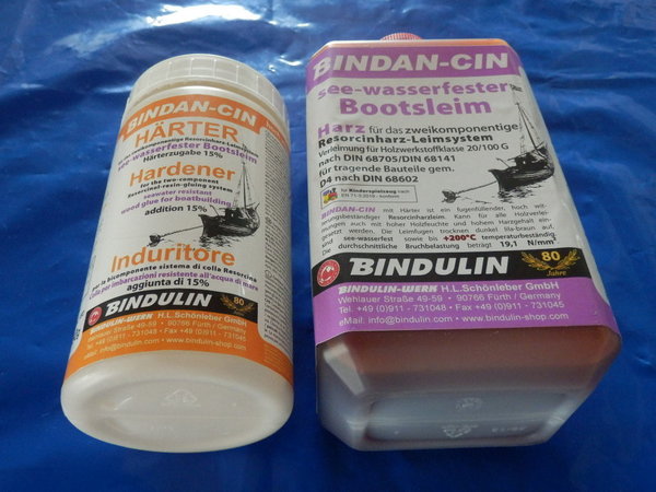 Bindan-CIN Resorcinharzleim (Bootsleim) 1150 g Flasche & Dose