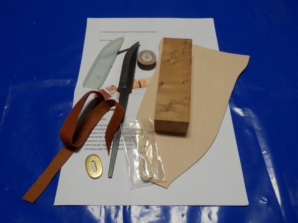Bausatz für Nordisches Messer 95, carbon, inkl. Lederscheidenrohling