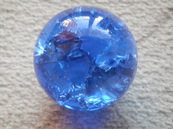 Kristallglaskugel Ø 50 mm, kobaltblau - Splittereffekt