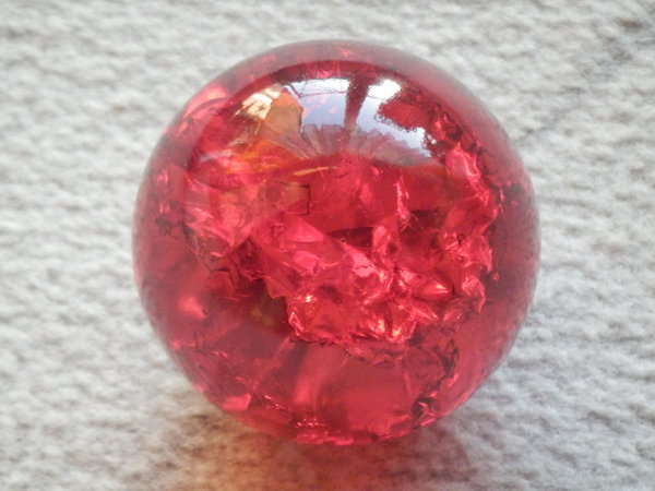 Kristallglaskugel Ø 50 mm, rubinrot - Splittereffekt