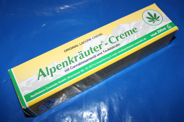 Alpenkräuter-Creme mit Cannabisöl und Teufelskralle (200 ml)