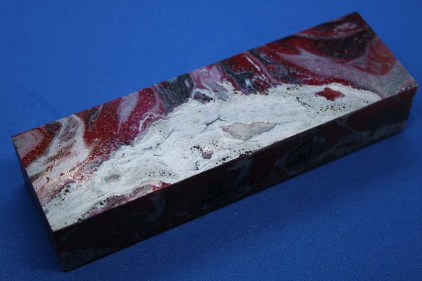 Acryl mit rotem Damaskus-Inlace, Block 130 mm