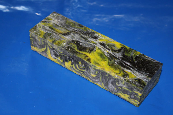 Acryl mit Inlace Yellow Damascus, Block 130 mm